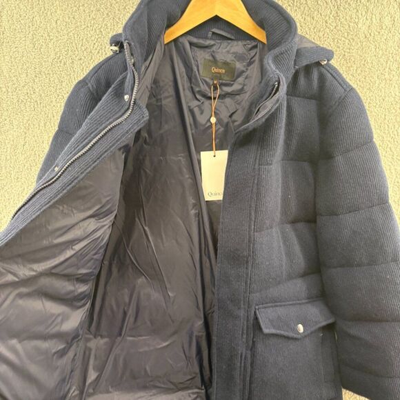 NWT Quince Mongolian Cashmere Puffer Jacket Men’s Medium True Navy $499 - Picture 8 of 13